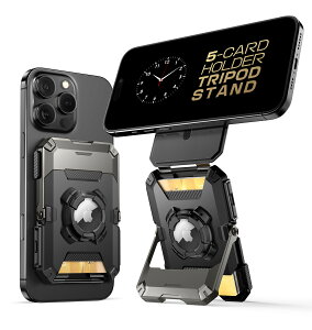 SUPCASE MagSafe J[hP[X 5J[h[\ ߉\ȃX^h z OrX}zX^h }OleBbNEHbg ܏ RFIDubL c/uΉ iPhone16/ 15/14/13/12 V[YΉ