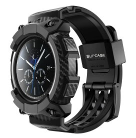 SUPCASE Galaxy Watch 5 Pro 45mm 2022 保護カバー Galaxy Watch 5 44mm (2022) / Galaxy Watch 4 44mm (2021) 交換用バンド 衝撃吸収 バンドとケース一体 頑丈 時計バンド ブラック UBProシリーズ