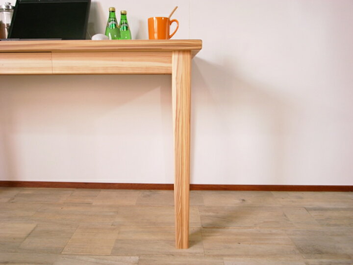 楽天市場 デスク 無垢 パソコンデスク Pcデスク 木製デスク 学習机 ワークデスク テーブル ミシン台 天然木 130cm 完成品 Shiori 栞デスク 130 引き出しつき 日本製 インテリアチョコレート