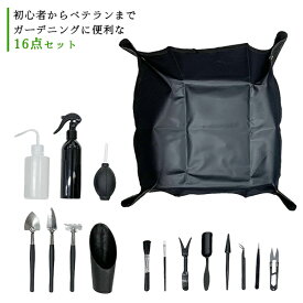 ガーデニングツール 16点セット 多肉植物 寄せ植え 観葉植物 土 栽培 手入れ ミニ 家庭菜園 水やり 鉢植え 苗 初心者 水さし 初心者 園芸ツール 送料無料