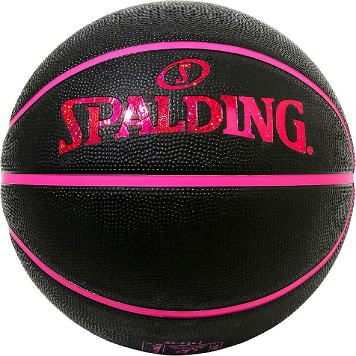 スポルディング ミニバス バスケットボール 5号 キラキラ ホログラム ブラック ピンク バスケ 84-526J 小学校 子供用 ゴム  外用ラバー SPALDING 正規品 アイヒーリング