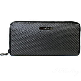 FRUHファスナー長財布 高耐久リアルカーボン ラウンドジップ ウォレット 黒 フリューGL026 メンズ 正規品