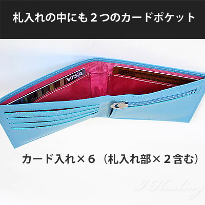 FRUH 薄型スマート スリムウォレット 二つ折り財布 ネイビー フリュー GL012L-NAVY 日本製 | アイヒーリング