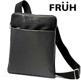 FRUH フリュー リアルカーボン スマート 薄型ショルダーバッグ GL038 ブラック バッグ 鞄 ファスナー付 日本製 正規品