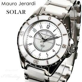 Mauro Jerardi セラミック ソーラー腕時計 メンズ ホワイト アナログ 3気圧防水 マウロジェラルディ MJ041-2 正規品