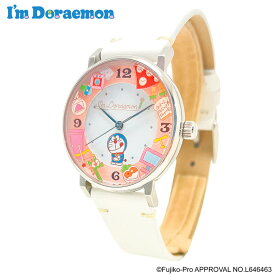 I'm Doraemon GRANDEUR ドラえもん ひみつ道具 腕時計 ホワイト レディース ソーラーウォッチ かわいい アイムドラえもん イタリアンレザー 日本製 GSW005D5