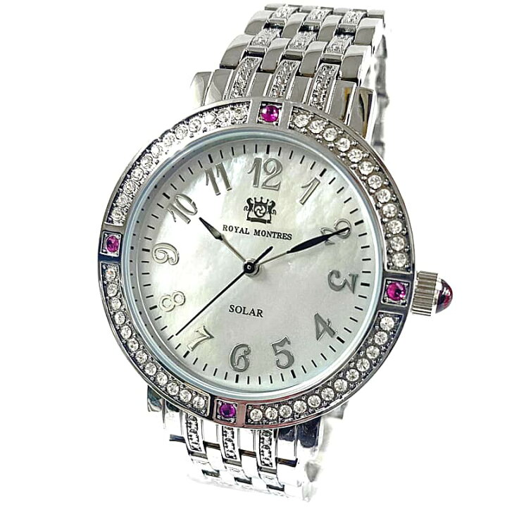 楽天市場】ROYAL MONTRES ルビー天然石 ソーラー腕時計 RM-0015-SVRM 