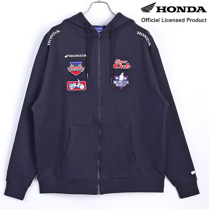 楽天市場】HONDA×MONSTER WORLD ZIPパーカー B ネイビー サイド 