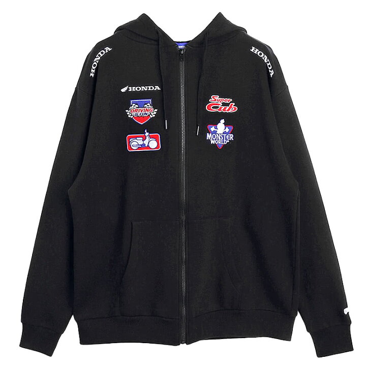 楽天市場】HONDA×MONSTER WORLD ZIPパーカー B ブラック サイド 