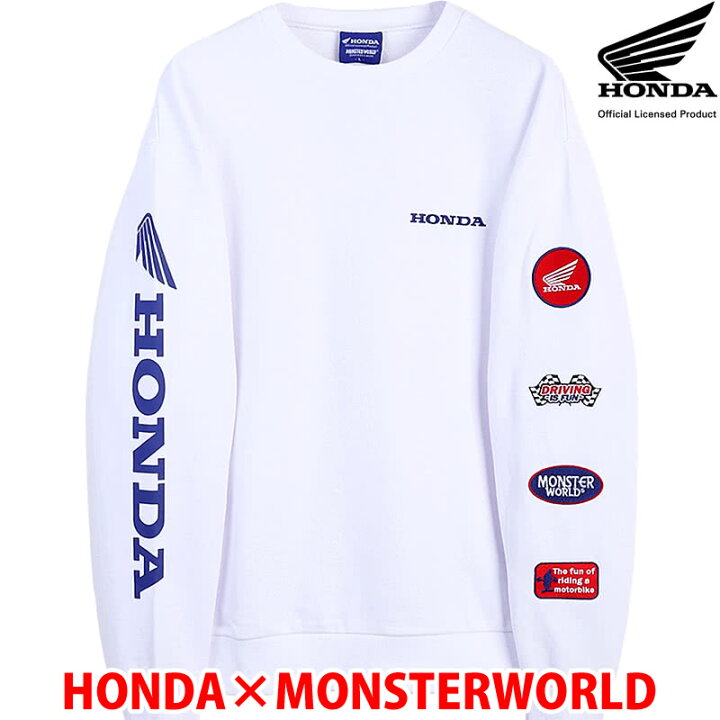 楽天市場】HONDA×MONSTER WORLD トレーナー A ホワイト 刺繍 