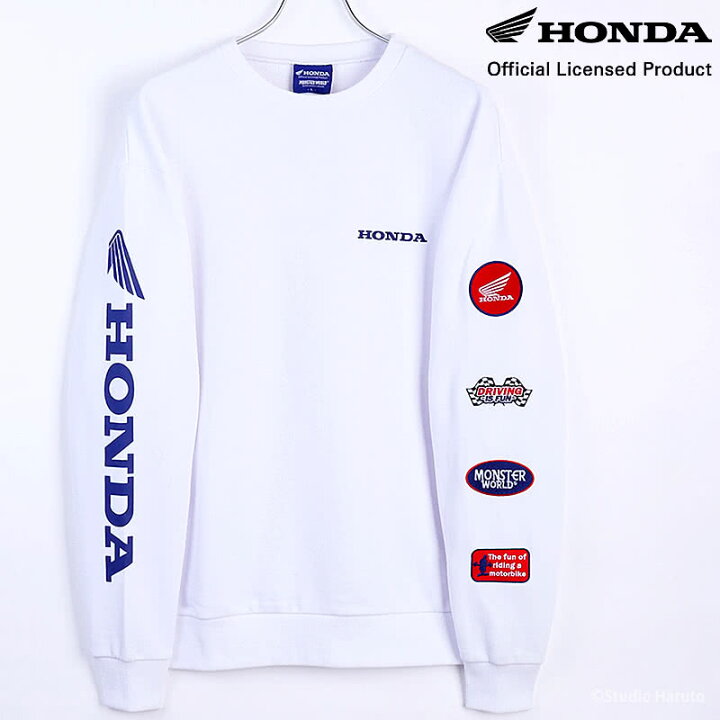 楽天市場】HONDA×MONSTER WORLD トレーナー A ホワイト 刺繍 