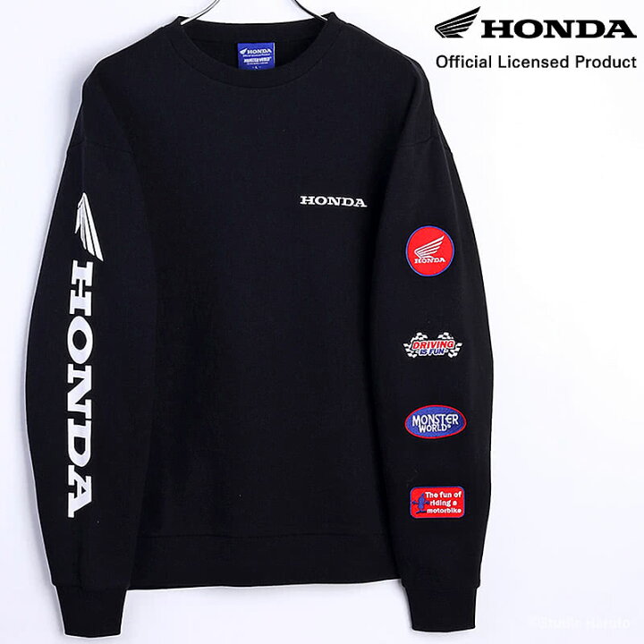 楽天市場】HONDA×MONSTER WORLD トレーナー A ブラック 刺繍 