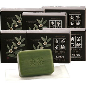 静岡県茶葉 MEN'S(男性用)爽茶石鹸100g 6個セット