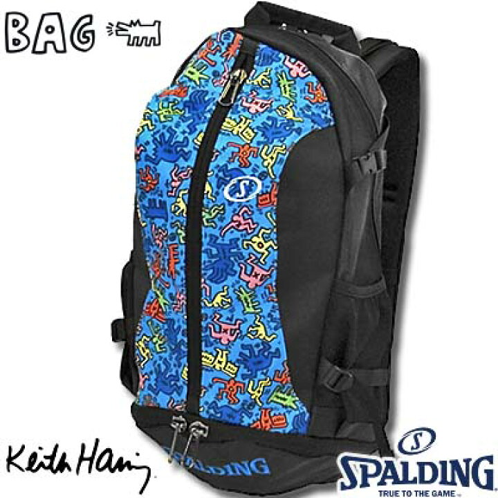 楽天市場】SPALDING ケイジャー キースヘリング リュック ブルー 