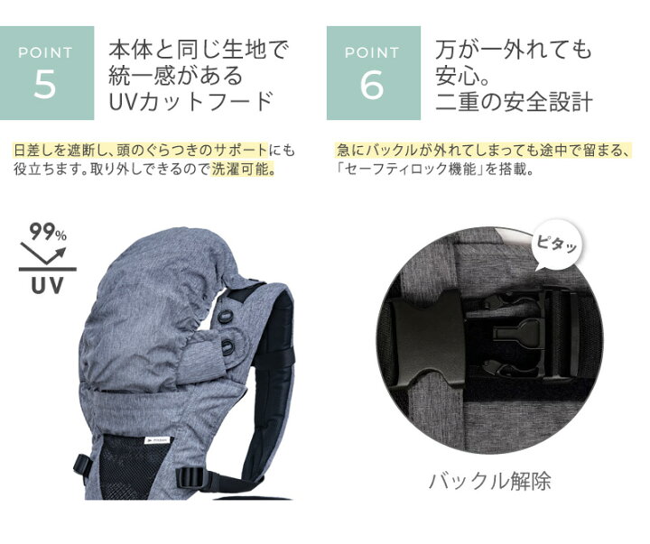 楽天市場】POLBAN ポルバン ポルバンプライム グレー P762011 抱っこ紐 