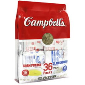 キャンベル インスタントスープ アソート（クラムチャウダー、コーンポタージュ各18袋） 36袋【PP】