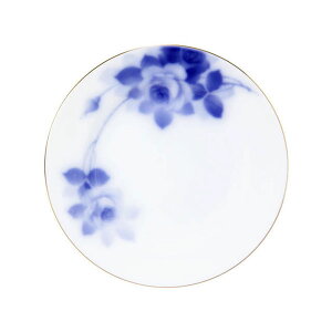 【大倉陶園】ブルーローズ(8011) 17cmパン皿 大切な方への贈り物に。【日本製 正規販売店】【ギフト 贈答品】【白磁 岡染め】