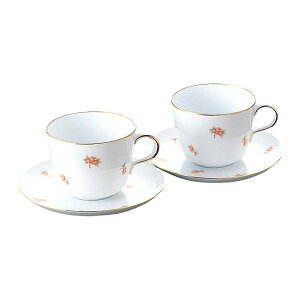 【大倉陶園】小花 モーニングカップ&ソーサーペアセット 大切な方への贈り物に 食器 ギフト 【白磁 花柄】【ギフト 贈答品】【日本製 正規販売店】