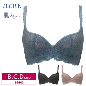 10%OFF ルシアン LECIEN lecien 肌フィット 楽ワイヤブラ ワイヤーモールドブラ 3/4カップブラ（B・C・Dカップ）16603