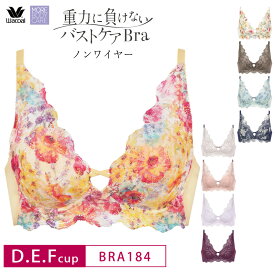 20%OFF ワコール Wacoal 重力に負けないバストケアBra ノンワイヤー ブラジャー 3/4カップブラ (D・E・Fカップ) BRA184 glm