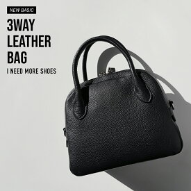 本革 3WAYバッグ ショルダーバッグ レザー レディース バッグ 斜めがけ ショルダー ミニショルダー 大容量 軽量 小さめ 旅行 ポシェット 肩掛け 通勤 ブラック グレー 黒 30代 40代 アイニード ineedmoreshoes 【ay-03】