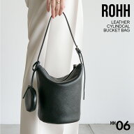 ROHH 【公式取扱店】 本革 円柱 2WAY バッグ レディース ショルダーバッグ レザーバッグ 丸底バッグ バケ…