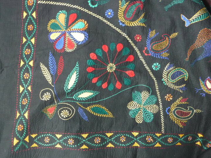 楽天市場】ノクシカタ刺繍 ダブルベッド マルチカバー 第三世界  
