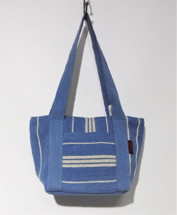 鮮やかな色が映えるしっかりとしたコットン生地BAG トートバッグ ジャパニーズバッグ ブルー ＷＳＤＯ コットン cotton bag 鞄 Nepal 人気ブレゼント! フェアトレード fairtrade かばん ネパール 手織り バッグ カバン ランキングTOP10 手織