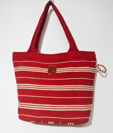手織り コットンバッグ 【ボーダー・赤】 WSDO cotton Nepal bag 鞄 かばん カバン