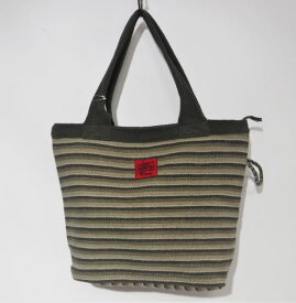 手織り コットンバッグ 【ボーダーグリーン】 WSDO cotton Nepal bag 鞄 かばん カバン
