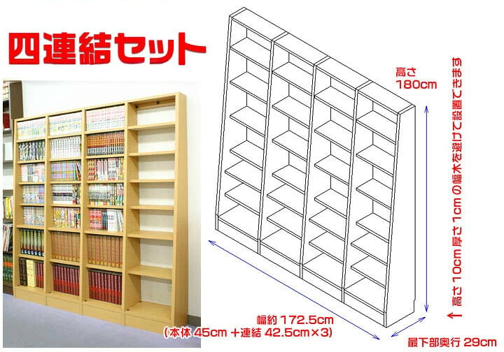 楽天市場】【送料無料】どこまでも増やせる！無限連結☆漫画収納本棚 