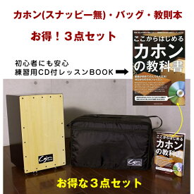 ＼エントリーでP10倍★／ 【送料無料】打楽器 カホン（スナッピー無）・バッグ・教本のお得な3点セット cajon ペール発祥の打楽器 ドラムセットの様な音のバリエーション。 カホン初心者にオススメセット！/民族楽器