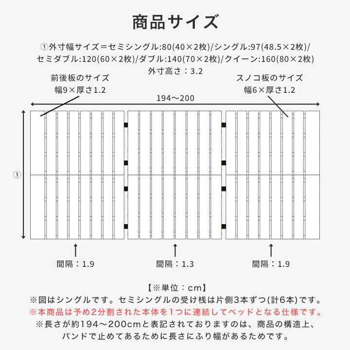 楽天市場】三つ折りすのこマット ダブル ベッドフレームのみ 木製 天然  