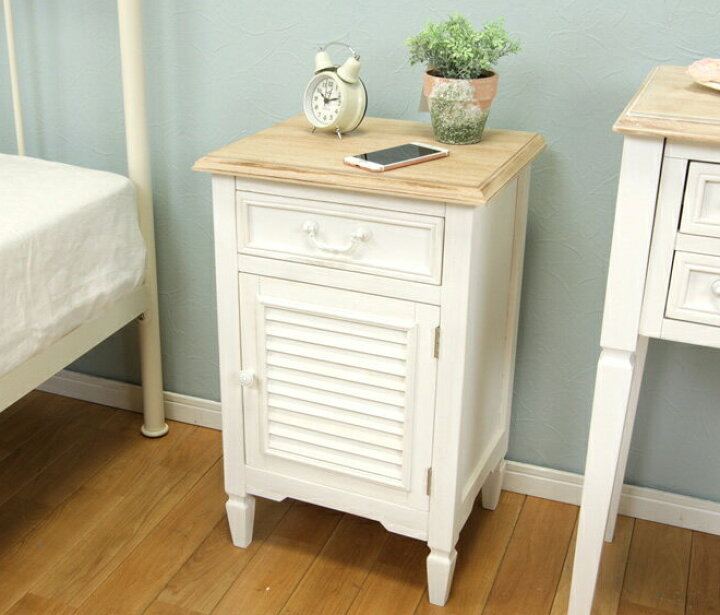 楽天市場】アンティーク調サイドチェスト サイドテーブル シャビー  