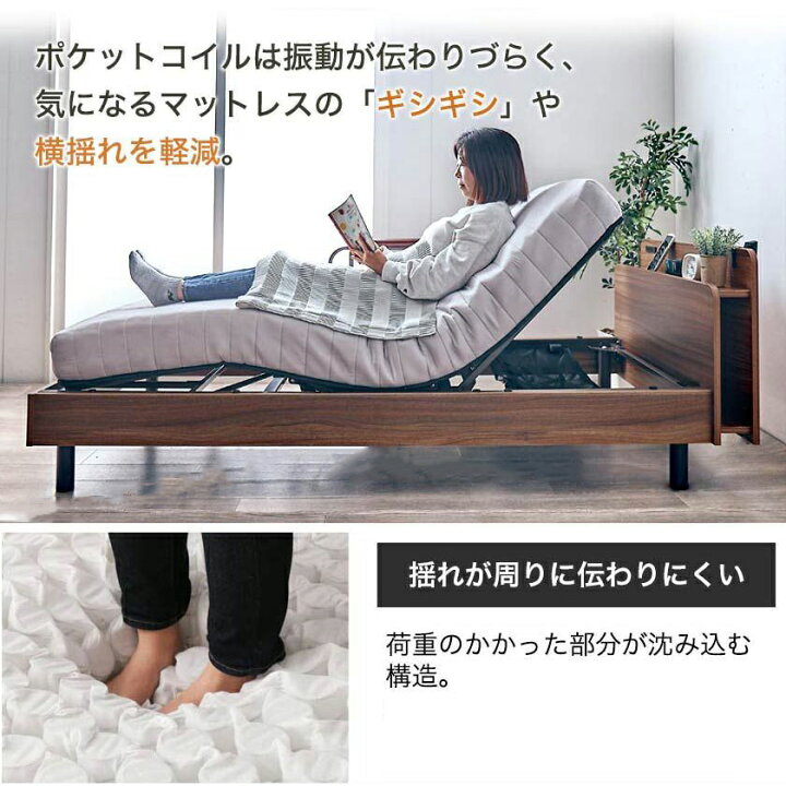 高密度 ポケットコイルマットレス 電動ベッド専用マットレス 幅91cm 電動リクライニングベッド専用 シングル セミシングル LYCKA リュカ電動ベッド適合 マットレス ベッドマット ベッドマットレス ベットマット シングルマット 家具のインテリアオフィスワン マットレス 電動マットレス シングル 寝具 リクライニング ウォッシャブル