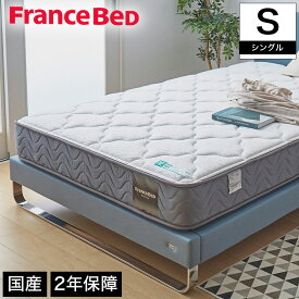 フランスベッド マットレス シングル 2年保証 寝返りしやすい 通気性良い 防ダニ 抗菌 防臭 ツインサポート 高密度連続スプリングマットレス TW-100α シングルサイズ 日本製