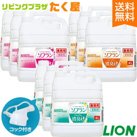 SALE対象商品 送料無料 / ライオン 大容量 詰め替え 業務用 ソフラン プレミアム消臭 4L × 3個 (1ケース) 柔軟剤 進化した防臭力 汗臭 体臭 生乾き臭 加齢臭 部屋干し 抗菌効果 コック付き 注ぎ口付き LION ライオンハイジーン