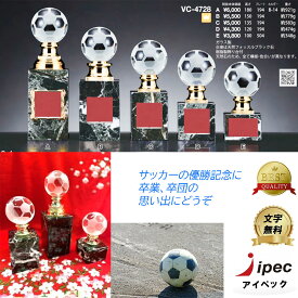 トロフィー サッカー VC-4728A Aサイズ ガラス【文字代無料】表彰 記念 新人 記念 優勝
