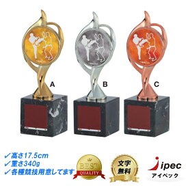 トロフィー 高さ17.5cm 金・銀・銅　JCL-3861ABC【文字代無料】 優勝カップ 優勝トロフィー 優勝メダル 文字彫刻代金無料　野球 音楽 バスケット サッカー バドミントン バレー ゴルフ 剣道 柔道 テニス　ランナー　卓球 卒業　卒団