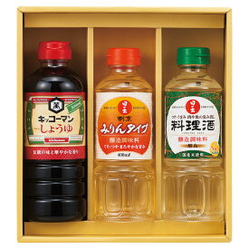出産内祝い ギフト 送料無料 キッコーマン 調味料 バラエティセット 醤油 みりん 料理酒 3種 3200円 贈り物 出産祝い お礼 結婚 入学 卒業 新築 快気 お祝い 誕生日 プレゼント 人気 お祝い返し 香典返し (LO)軽 初節句 桃の節句