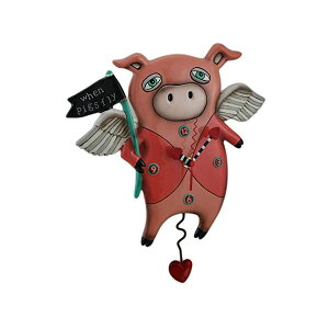 �A�����f�U�C�� �Ǌ|�����v �U��q���v �u�^ �� �C���e���A �I�u�W�F Allen Designs When Pigs Fly Pendulum Wall Clock 13 in.