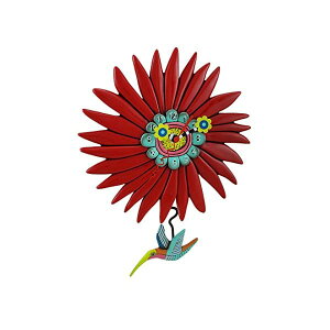 AfUC Ǌ|v Uqv  t[ CeA IuWF Allen Designs Humming Around Hummingbird and Flower Wall Clock