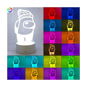 AOAX Among Us v LED 3D C~l[V Ɩ }`J[ ObY lCQ[ ANZT[ v[g Among us Among Us Merch Night Light Among Us Table Lamp, LED Light, Night Lights 3D Illusion Deskto