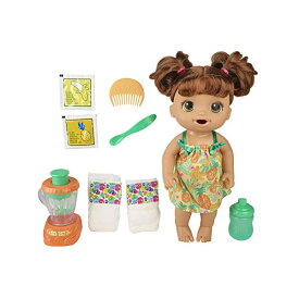 ベビーアライブ 赤ちゃん 人形 ベビードール おままごと 着せ替え フィギュア 知育玩具 Baby Alive Magical Mixer Baby Doll Tropical Treat with Blender Accessories, Drinks, Wets, Eats, Brown Hair Toy for Kids Ages 3 and Up