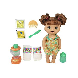 xr[ACu Ԃ l` xr[h[ ܂܂ ւ tBMA mߋ Baby Alive Magical Mixer Baby Doll Tropical Treat with Blender Accessories, Drinks, Wets, Eats, Brown Hair Toy for Kids Ages 3 and Up