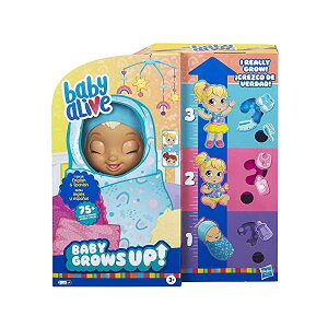 xr[ACu Ԃ l` xr[h[ ܂܂ ւ tBMA mߋ Baby Alive Baby Grows Up (Happy) - Happy Hope or Merry Meadow, Growing and Talking Baby Doll, Toy with 1 Surprise Doll and 8 Accessories