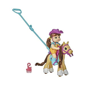 xr[ACu n n Ԃ l` xr[h[ ܂܂ ւ tBMA mߋ Littles by Baby Alive, Lilf Pony Ride, Little Mandy Doll and Pony with Push-Stick, Accessories, Brown Hair Toy for 