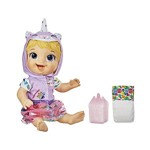 xr[ACu Ԃ l` xr[h[ ܂܂ ւ tBMA mߋ Baby Alive Tinycorns Doll, Unicorn, Accessories, Drinks, Wets, Blonde Hair Toy for Kids Ages 3 Years and Up