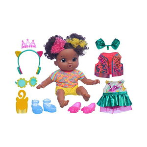 xr[ACu Ԃ l` xr[h[ ܂܂ ւ tBMA mߋ Littles by Baby Alive, Fantasy Styles Squad Doll, Little Marlowe, Rock Star Accessories, Curly Black Hair Toy for Kids Ages 3 Years and U