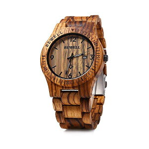 r[EF BEWELL EbhEHb` ؐrv Y jp ZS-W086B Bewell ZS-W086B Mens Wooden Watch Lightweight Date Display Analog Quartz Movement Wristwatches